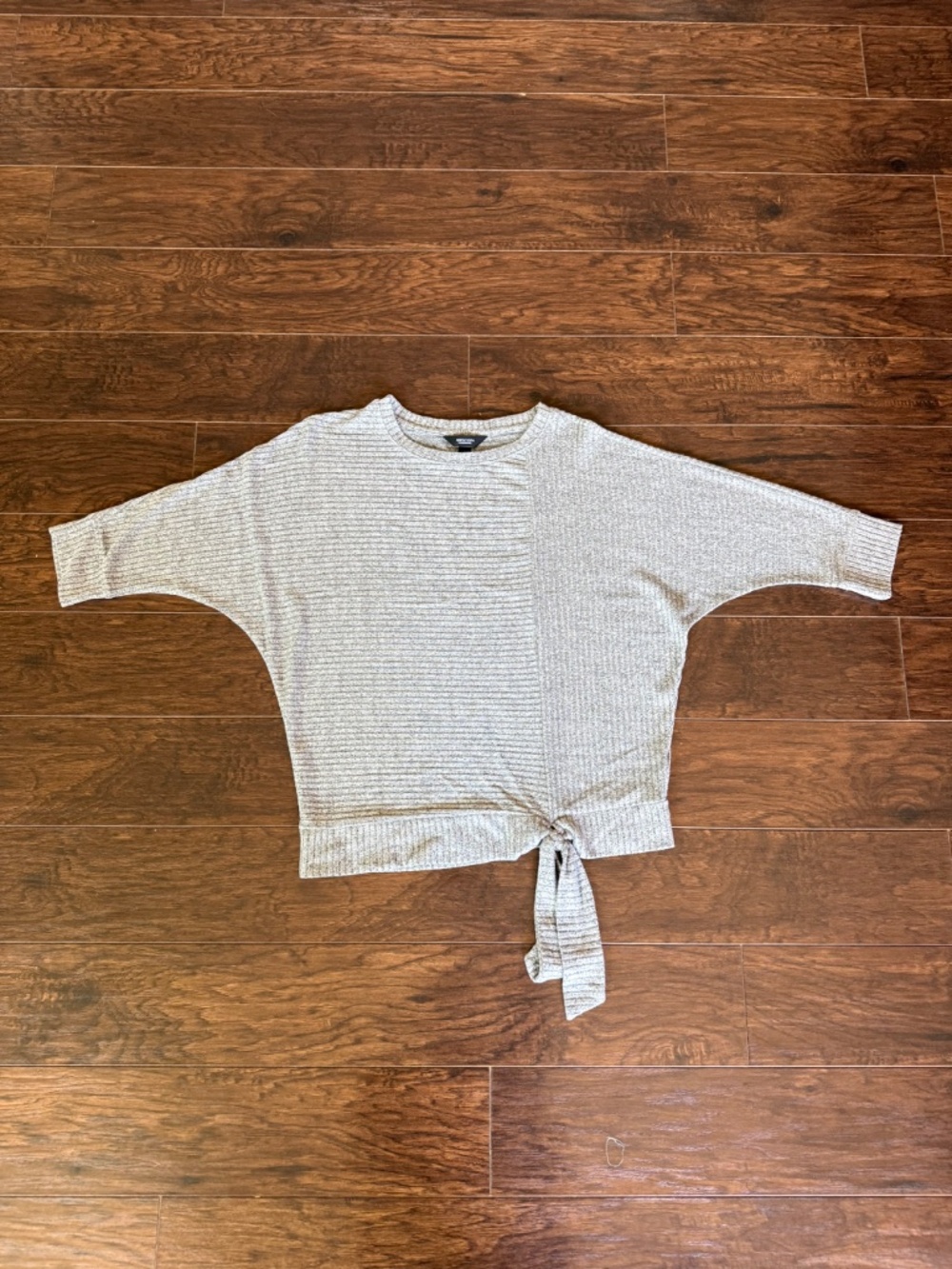 Simply Vera Vera Wang Gray Tie Front Dolman Sleeve Top Size S